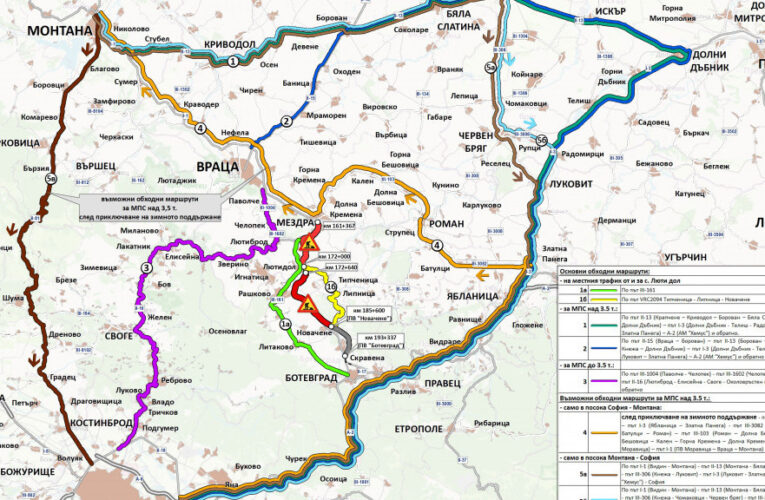 Продължиха ограничението за движение в участъка Мездра – Лютидол
